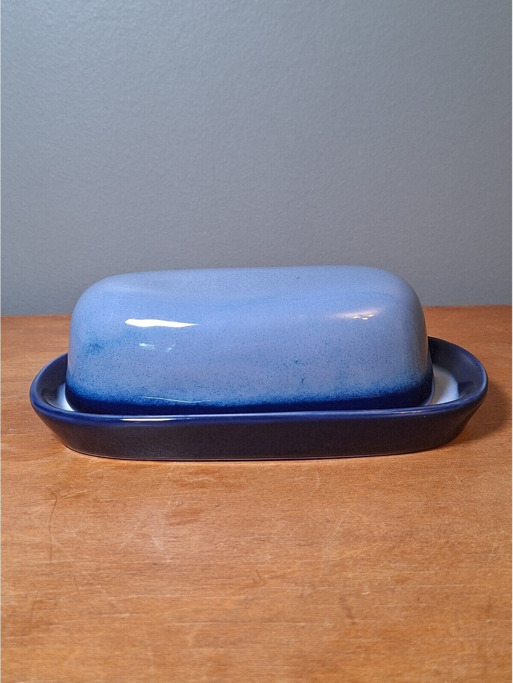 Sango Nova Blue 1/4 lb Covered Butter Dish